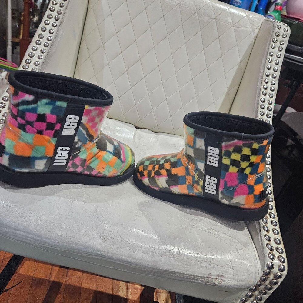 Ugg Womens Patchwork Ankle Boots Size 5 Multicolor - image 4